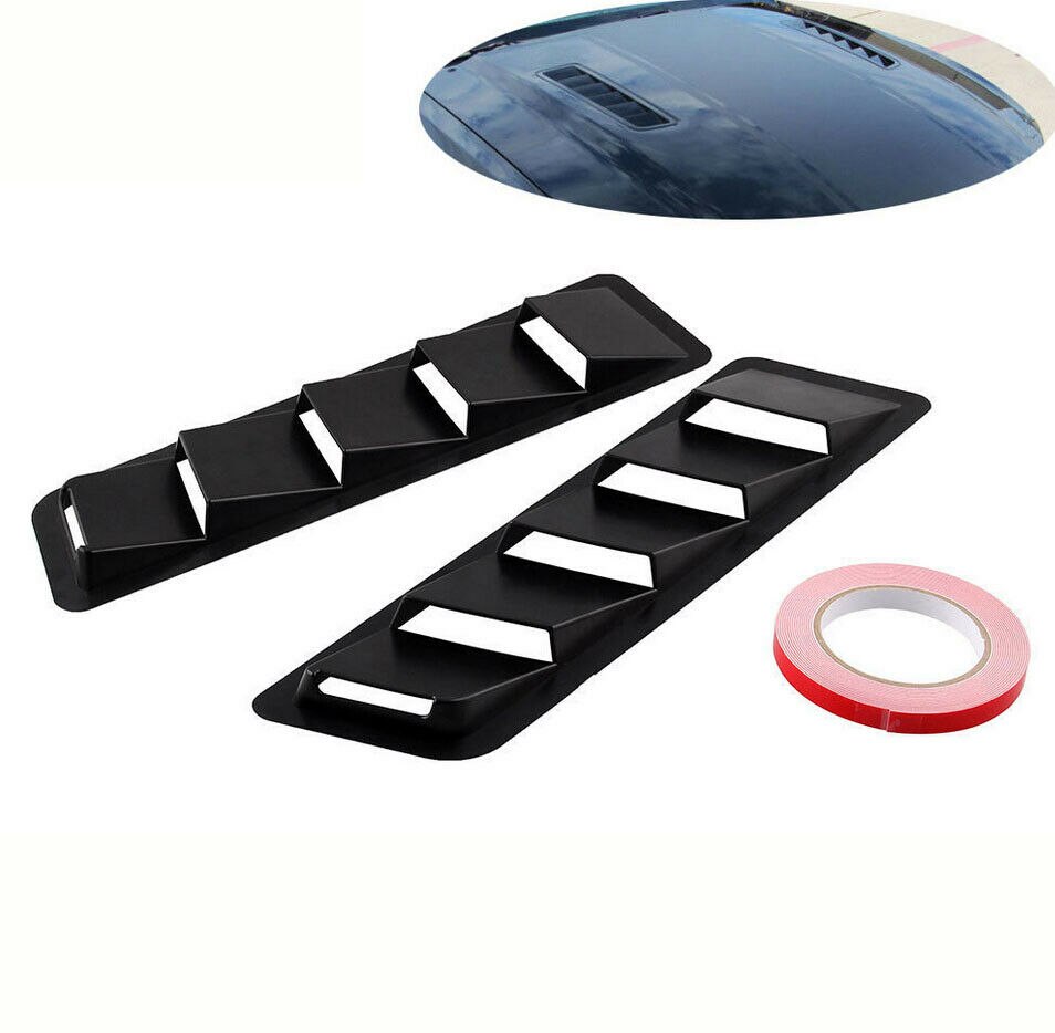 Universal Hood Vent Louver Air Cooling Panel Trim Set Black Abs Hood Intake Panel Plastic Cooling Vent 1 Pair