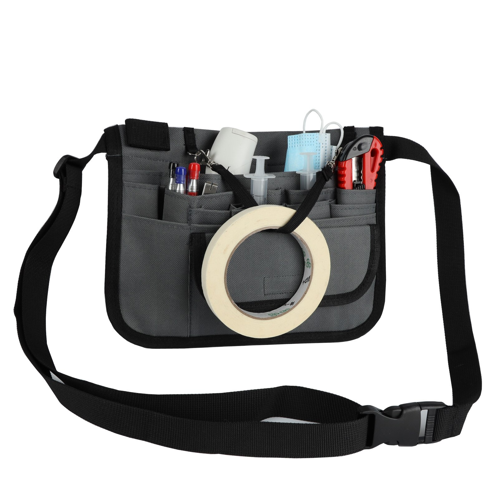Verpleegkundige Fanny Pack Met Tape Houder, Premium Utility Verpleegkundige Organizer Belt - Multi Compartiment Verpleegster Schort Hip Bag