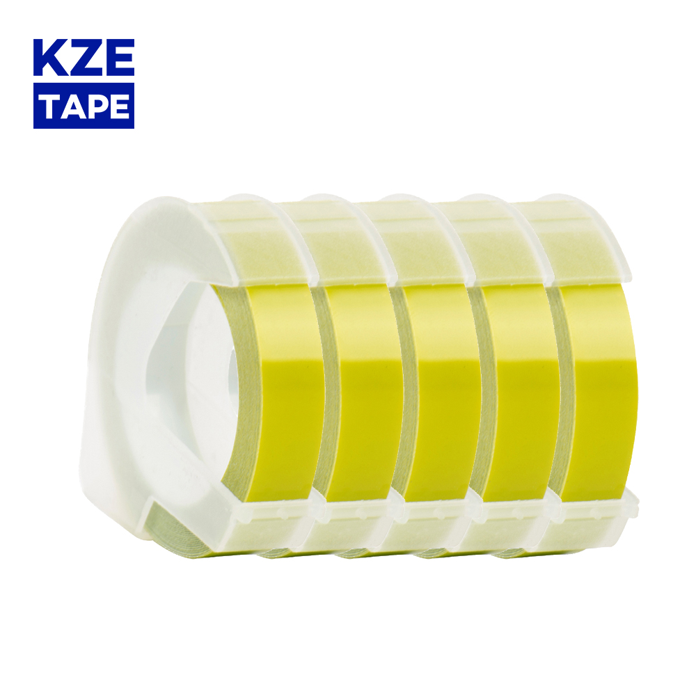 Multicolor 5 rolka 6mm 9mm 12mm 3D tłoczenie taśma z etykietami kompatybilny Dymo 1610 12965 drukarka etykiet do Motex E101 drukarka do etykiet: olive green / 12mm