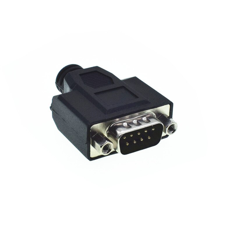 Connecteur sans soudure 9 broches DB9 pour femmes et hommes RS232, connecteur sans soudure: Male Nut Black