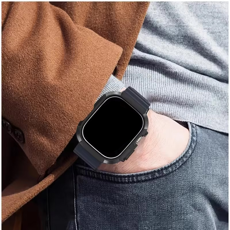 2 In 1 Hoesje Voor Apple Watch Cover 38 42Mm 49Mm 41Mm 45Mm 40Mm 44Mm Schokbestendig Beschermer Bumper Case Voor Iwatch Ultra 9 8 7 6 5 4