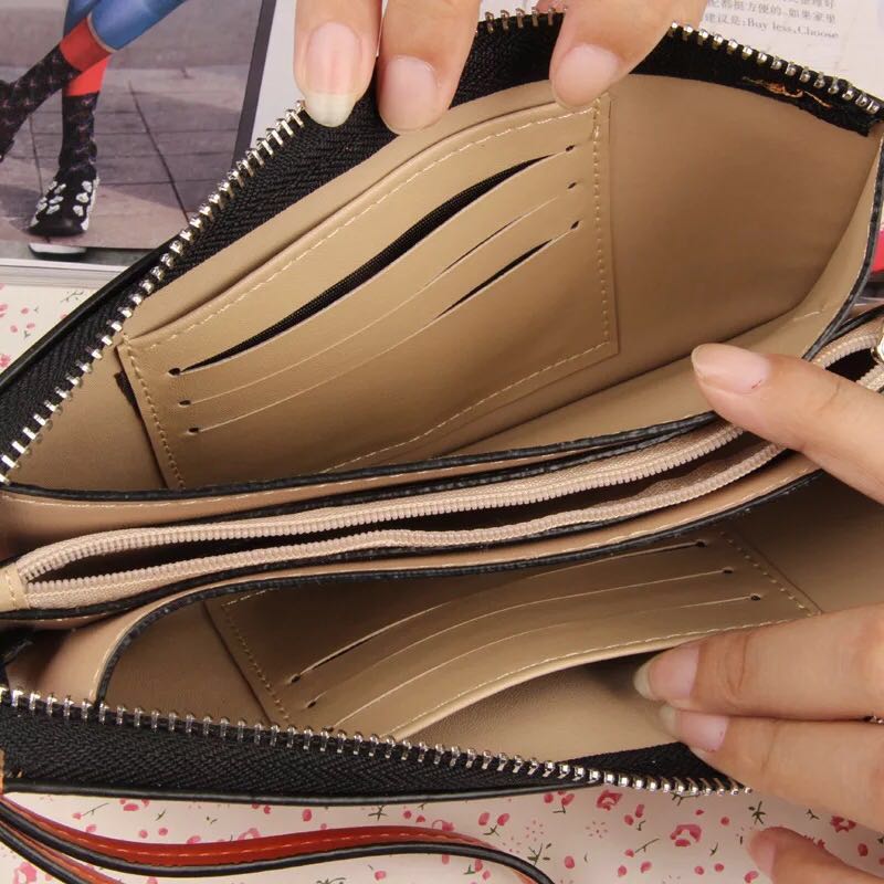 Women Wallets Long Candy Oil Leather Wallet Day Clutch Women's Purse Female Purse Clutch Card Holder