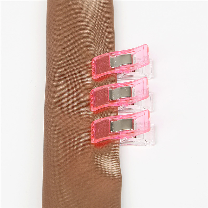 10 Uds. Pinzas de revestimiento para suelo Multicolor de plástico, pinzas de tela, herramientas de costura de retales y dobladillo, accesorios de costura: Pink