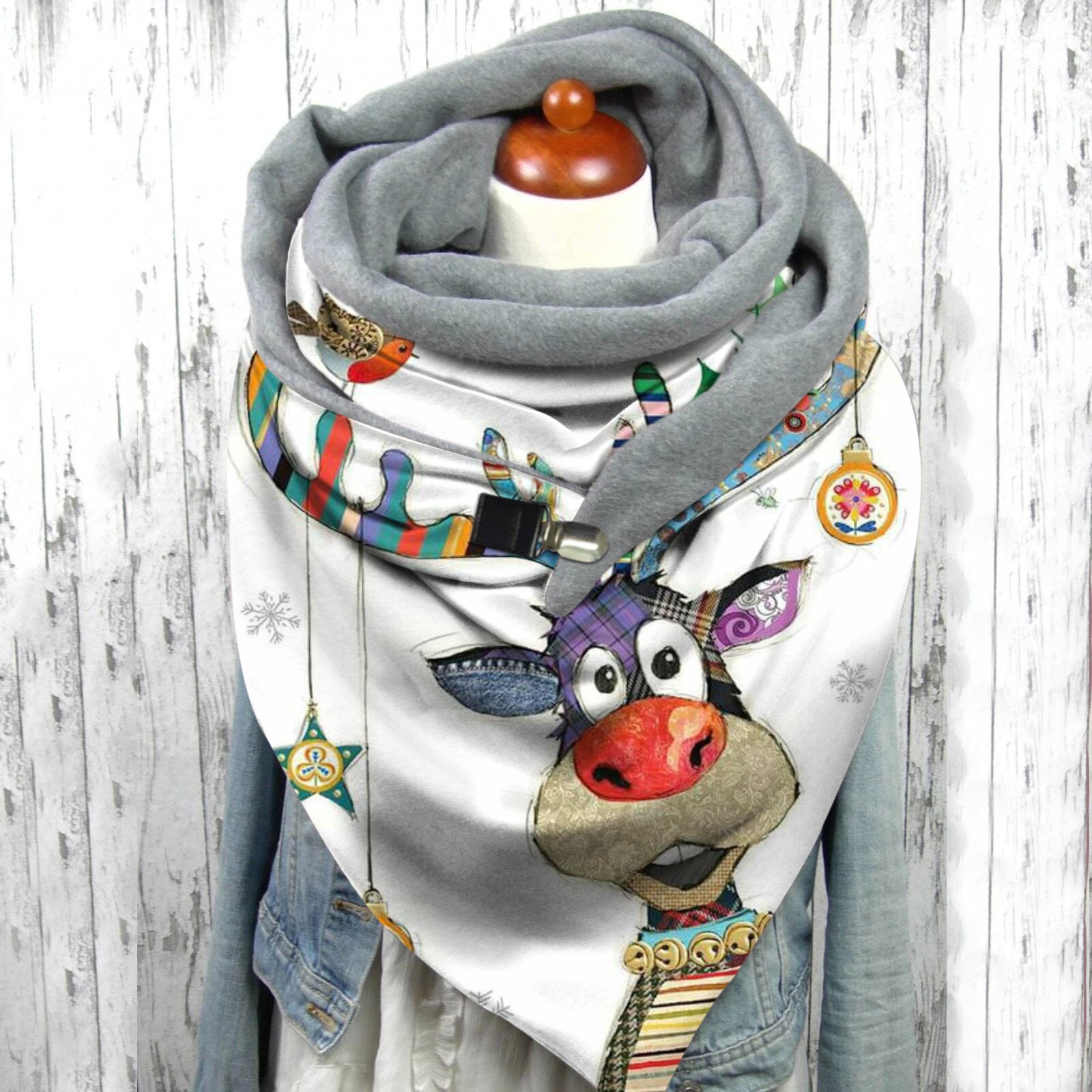Mærke stilfuldt og kvinder juletryk tørklæde multifunktionelt sjal tørklæde åndbar, behagelig: D