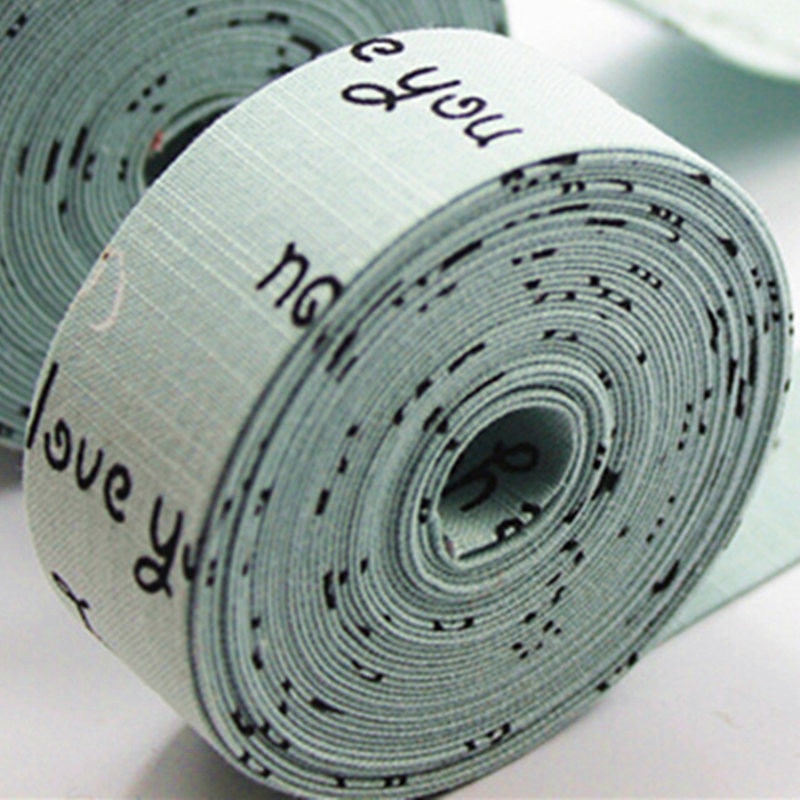 Sisi hantverk trycktejp cyan rosa elfenben jag älskar dig band tyg riband bias skiktning gör det själv hår rosett krage handgjorda tillbehör