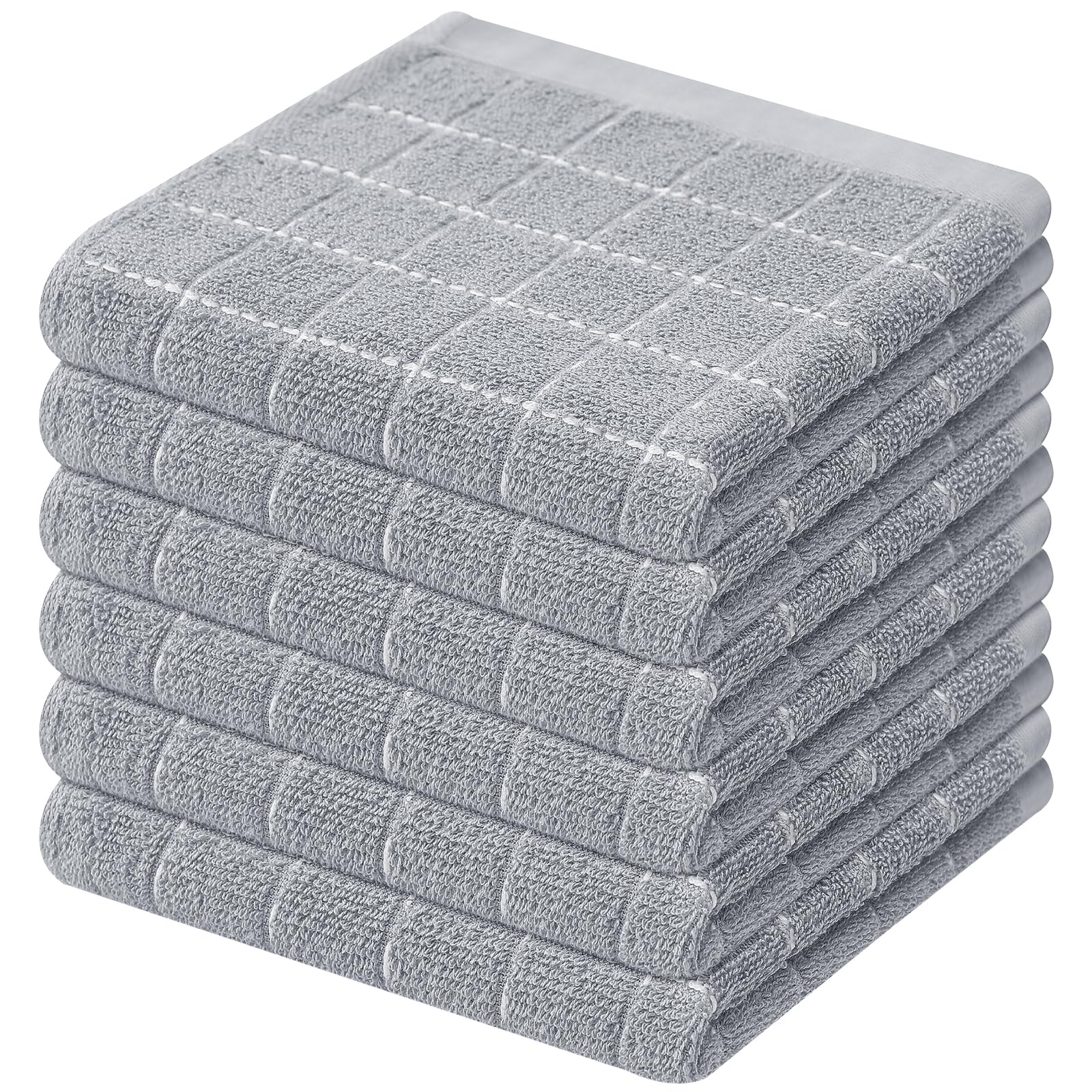 Olanly-toalla de cocina 100% de algodón, paño de limpieza del hogar súper suave y absorbente, trapos para platos diarios reutilizables, paño grueso para platos: Rosa / 5 piezas