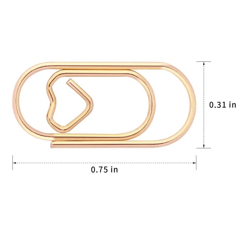 150 Pieces Cute Paper Clips Mini Clips Heart Shaped Paperclips Bookmark Clips for Office Supplier School
