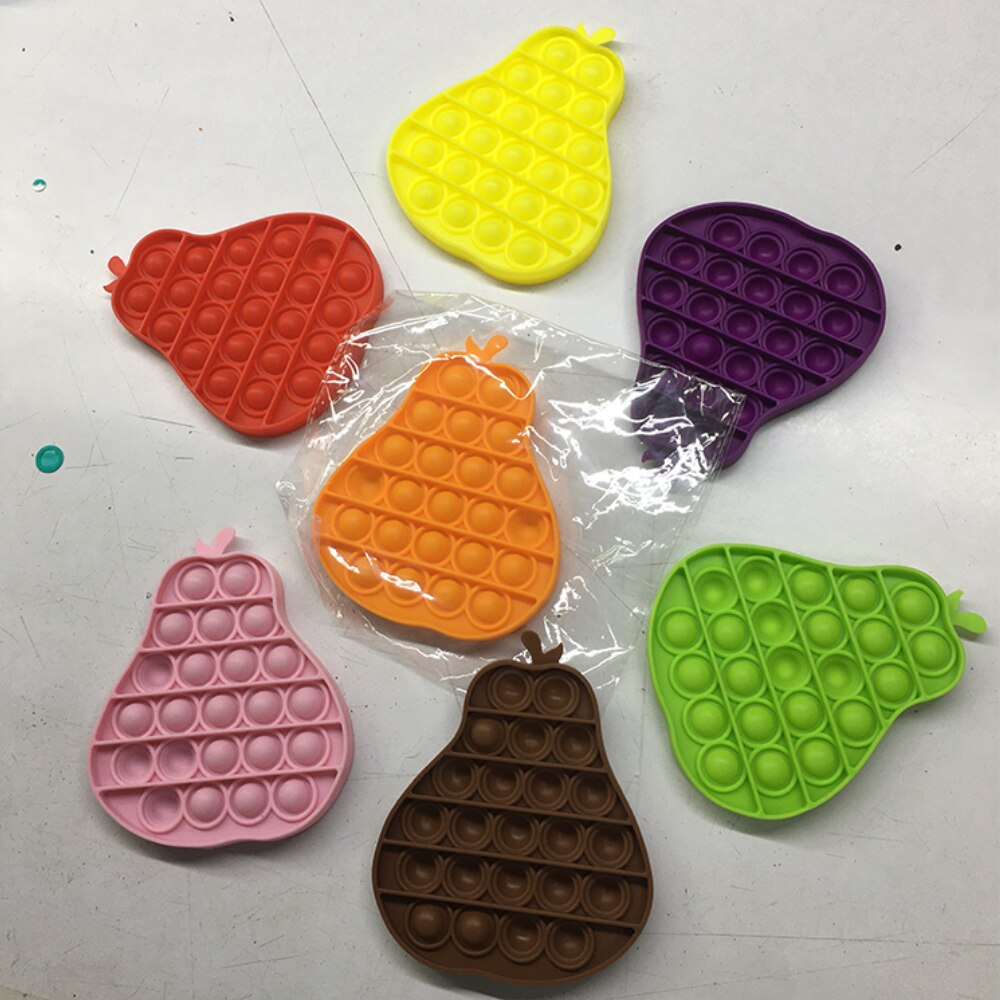 Fruit Silicone Bubbles Sensory Soft Autism Anti-stress Toys Early Education Puzzle Relieve Stress Squeeze Toy
