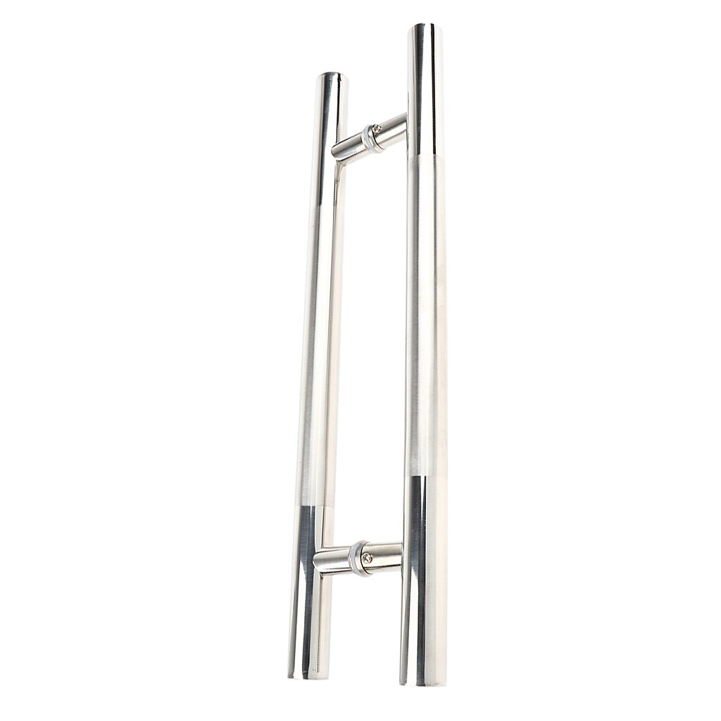 H-Shaped Stainless Back to Back Pull Push Door Handles Furniture Handrails: Default Title