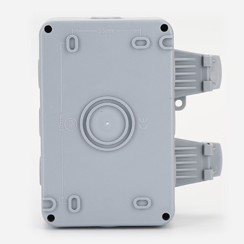 IP66 Weatherproof Waterproof Outdoor Wall Power Socket 16A Double EU Standard Electrical Outlet Grounded EU Plug