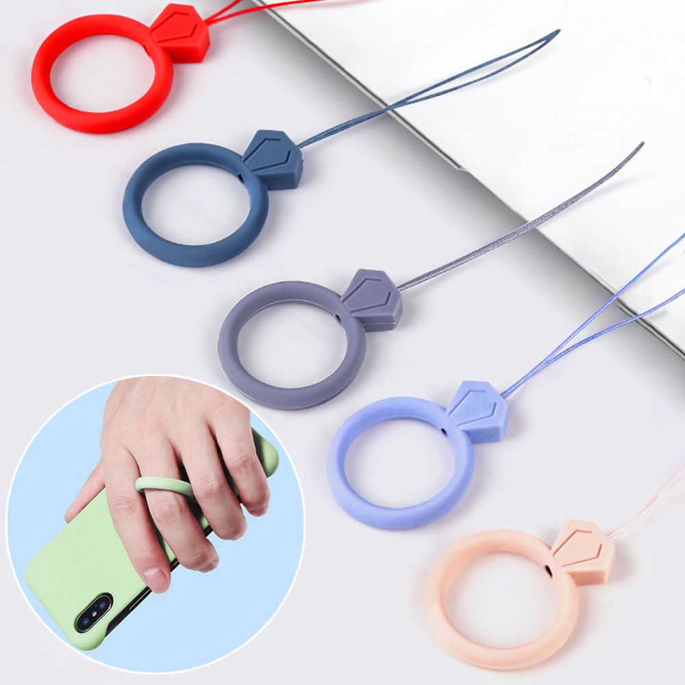 Universal Shatter-resistant Anti-lost Pendant Ring Strap Silicone Ring Mobile Phone Lanyard Keys Phones Strap