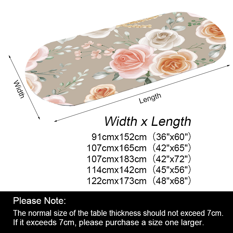 Oval Table Cover Waterproof Oil-Proof Tablecloth Elastic Kitchen Dining Wedding Party Table Cover Outdoor Courtyard Home Decor