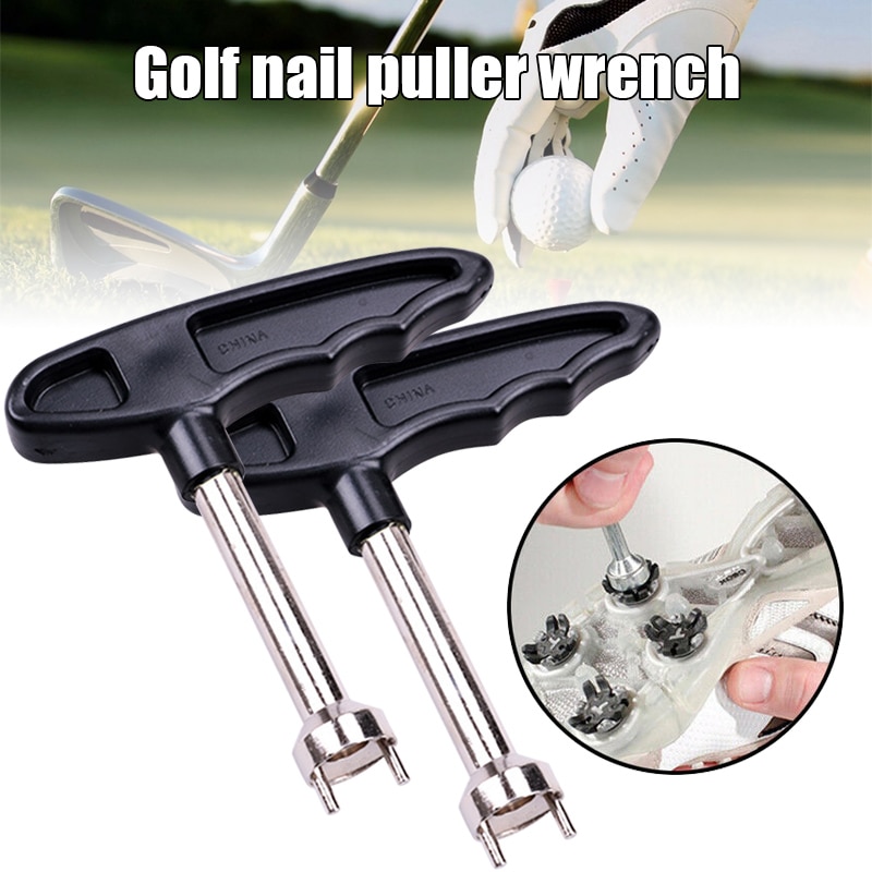 Golf Shoes Spike Wrench Tool Tightening Spikes Cleat Removal Stainless Steel Golf Nail Puller Wrench Tool XD88: Default Title