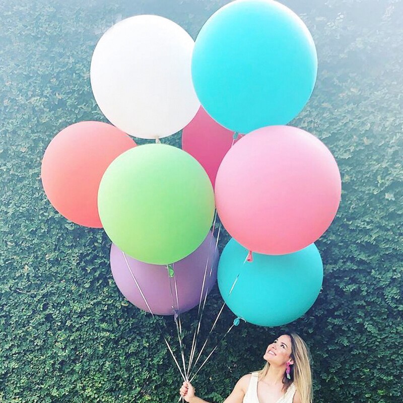 2 pièces 36 pouces surdimensionné rond latex ballon 90c géant anniversaire arc fête d'anniversaire décoration de mariage ballon flottant