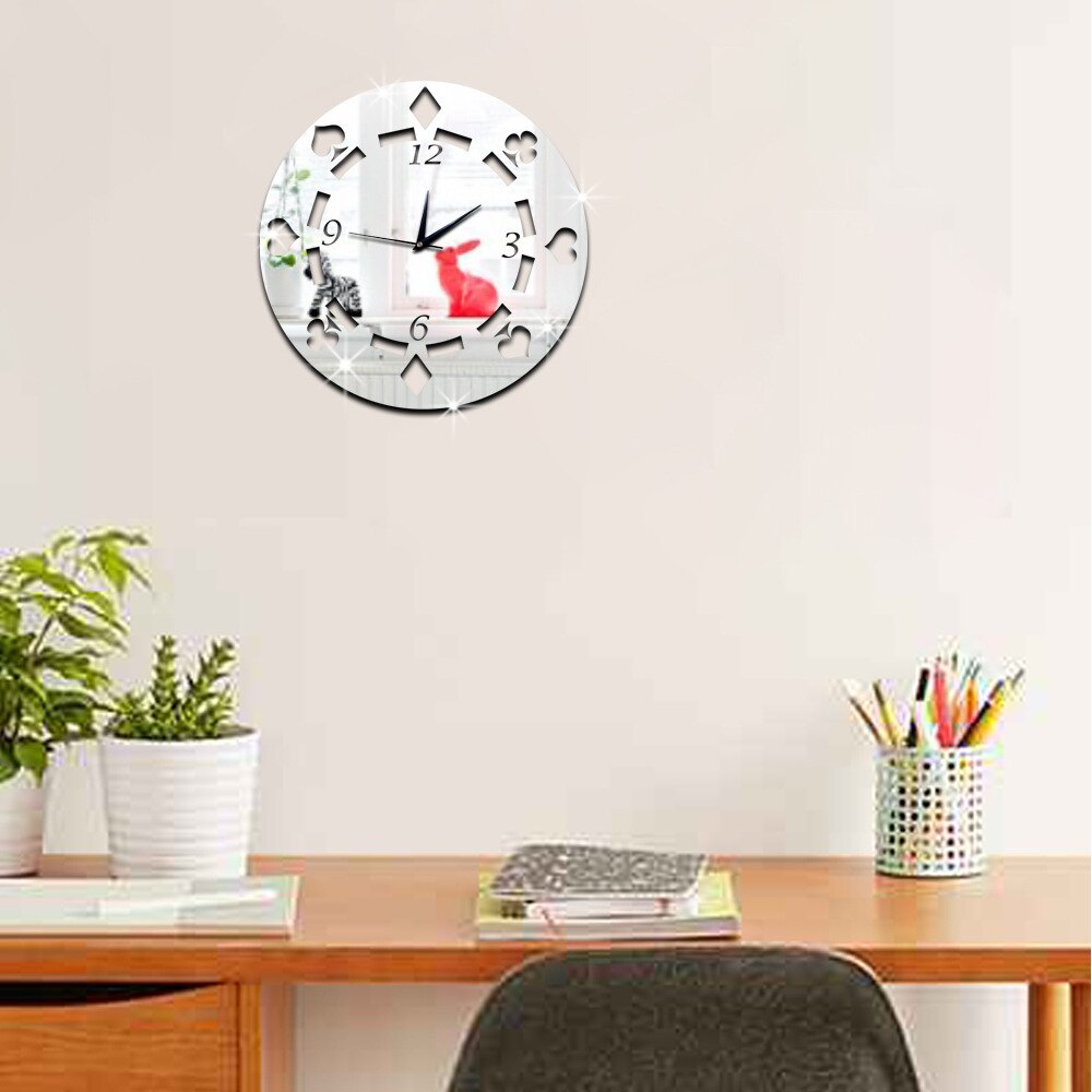 Decorate Home playing cards clock art wall mirror sticker decoration Decals mural painting Removable Decor Wallpaper LF-1100: 7