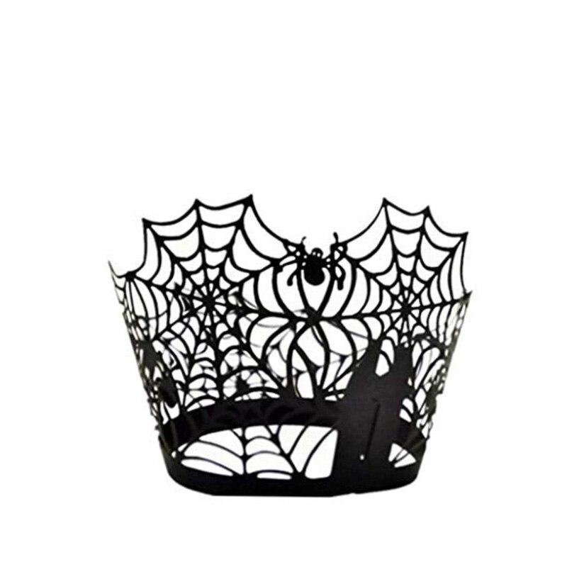 Pumpkin spider web Confetti Cupcake Wrapper Halloween eve party Birthday Wedding bridal shower decoration table centerpiece: 1 piece Wrapper