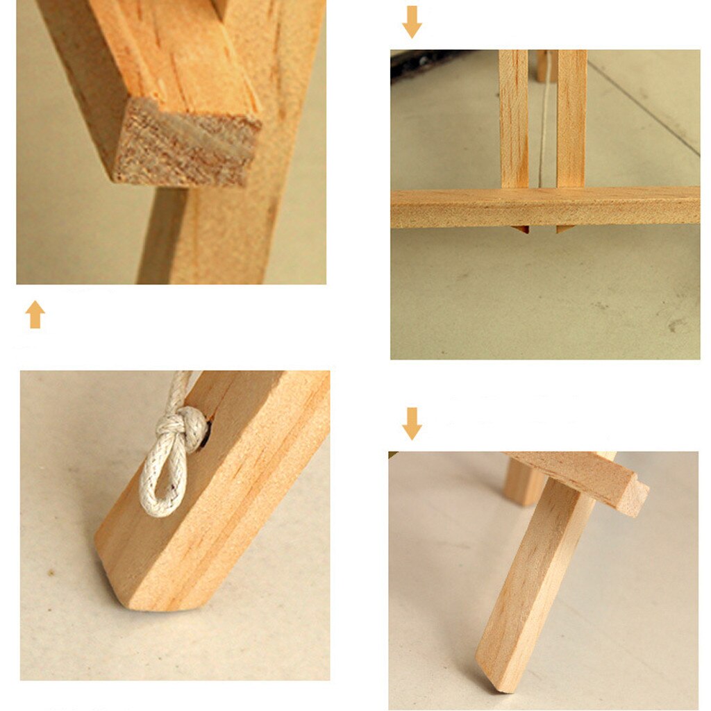 Wooden Mini Artist Easel Natural Wood Display Easel Oil Painting Frame Shelf Artist Tripod Tabletop Holder Stand S M L