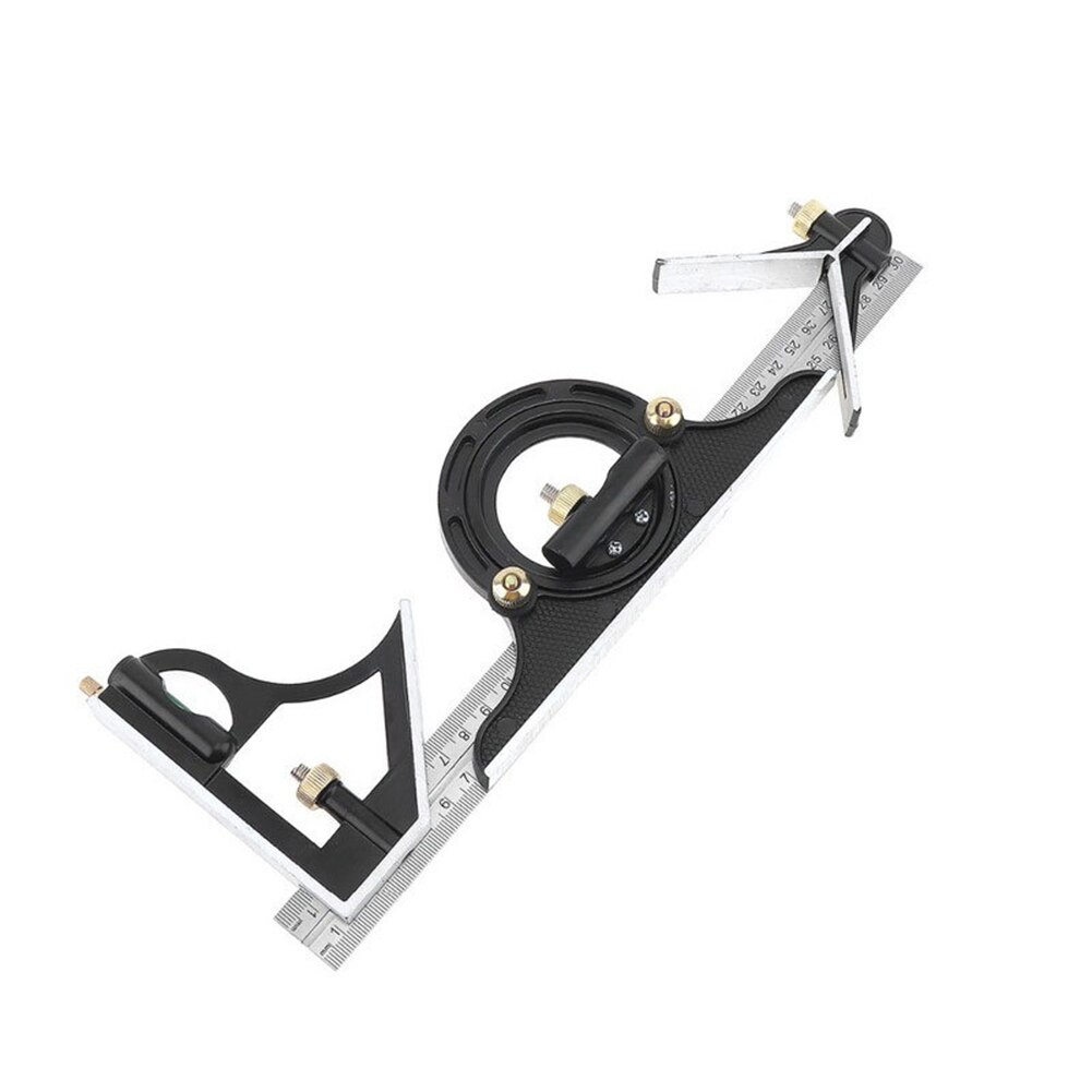 3 In1 Adjustable Ruler Multi Combination Square Angle Finder Protractor 300mm Measuring Set Tools Universal Ruler Right Angle: B