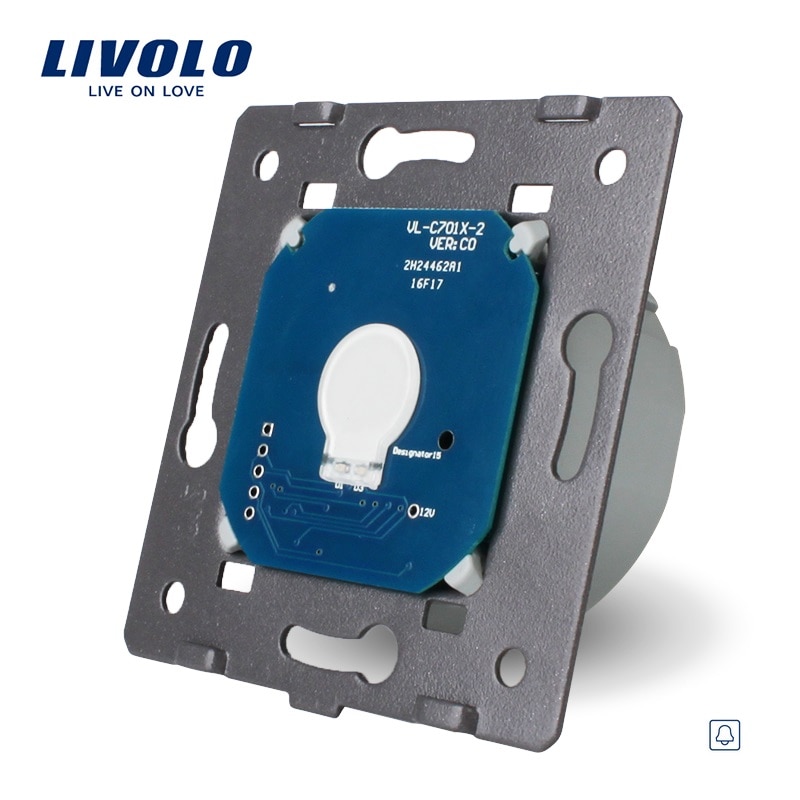 Livolo Eu Standaard, VL-C701B, Deurbel Switch, Crystal Glass Switch Panel, 220 ~ 250V Touch Screen Deurbel Schakelaar