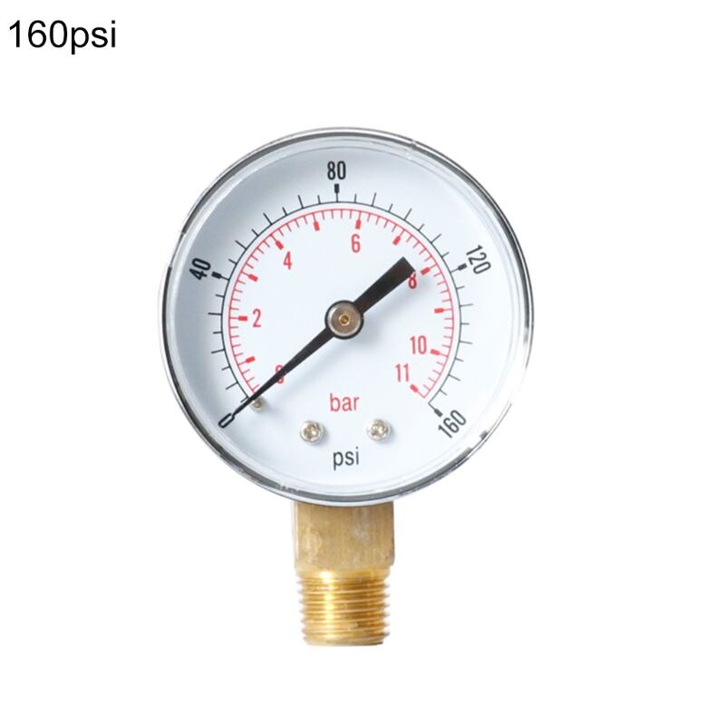 Trykkmåler 52mm 1/4 "bspt vertikal 15,30,60,100,150,300 psi & bar bunnfeste: Blå