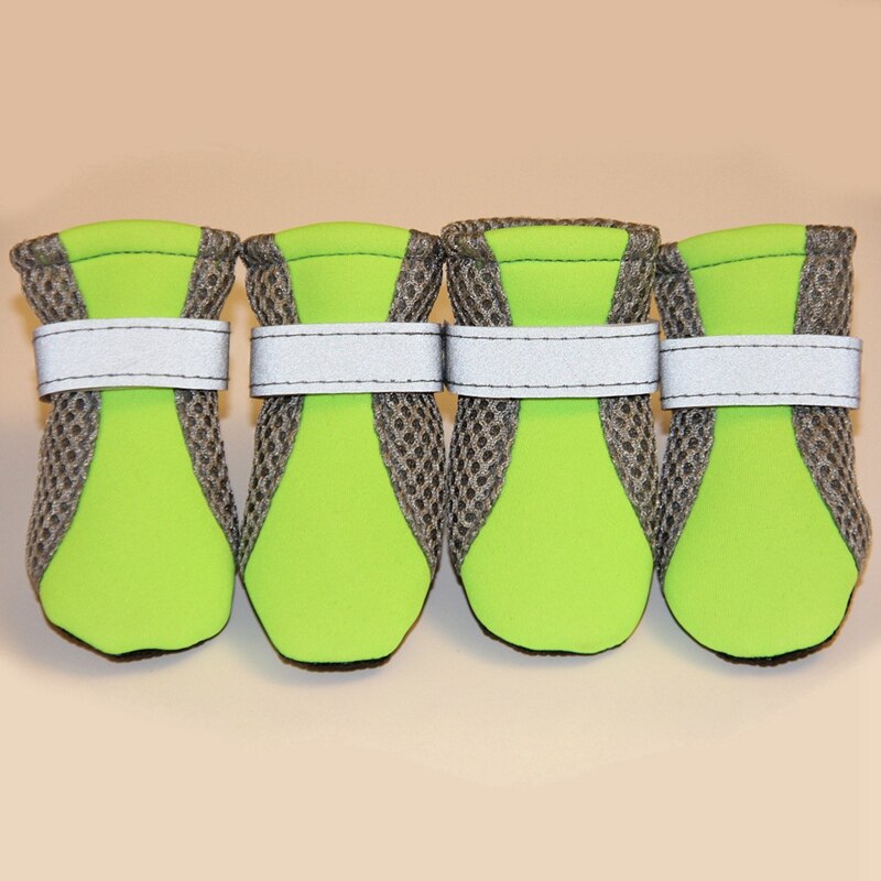 Ademend Hond Schoenen Anti-Slip Regen Sneeuw Schoenen Warme Reflecterende Nachts Huisdier Laarzen Poot Protector 4 Stks/partij