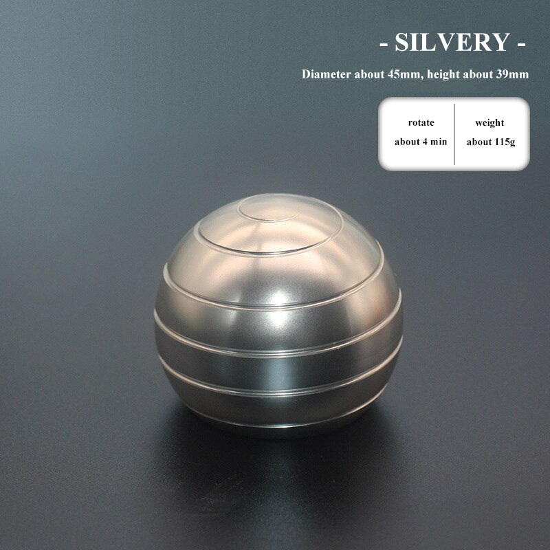 45mm/54mm Kinetic Desktop Toys Aluminum Alloy Hypnosis Rotary Gyro Adult Fingertip Toy Children Toys Decompression Gyro: Silver-45mm