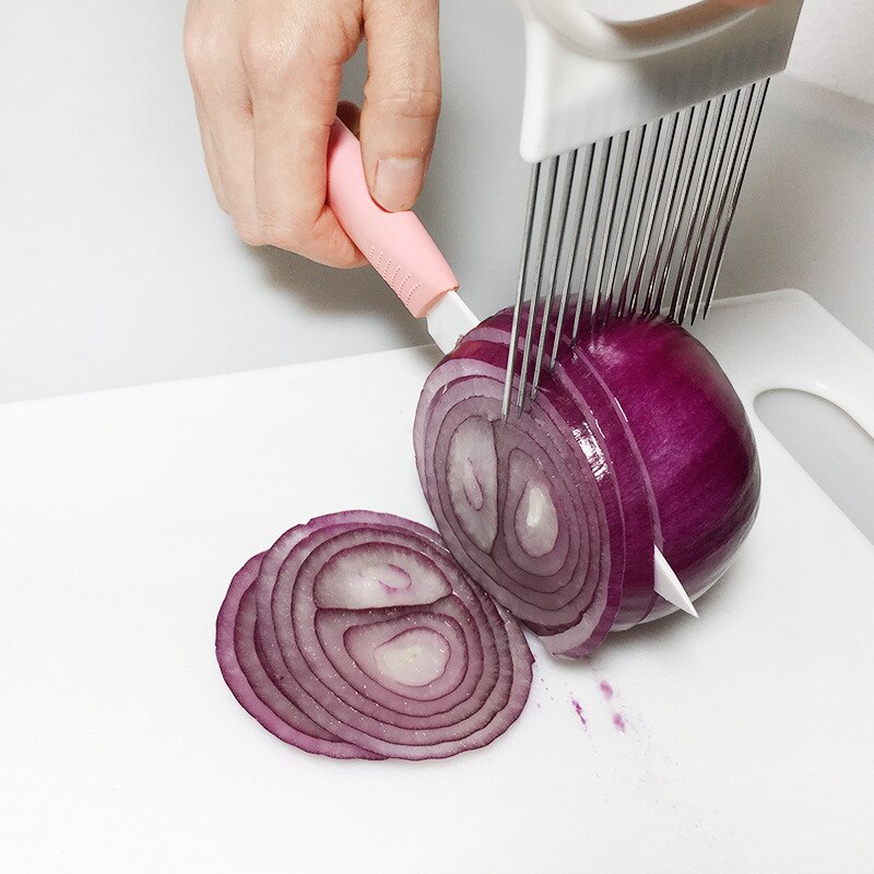 Gadżety kuchenne poręczne ze stali nierdzewnej cebula ziemniaków krajalnica robić pomidorów urządzenie robić krojenia warzyw i owoców bezpieczeństwo narzędzia kuchenne akcesoria kuchenne