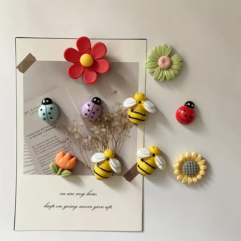 Ímãs de geladeira adoráveis, 10 peças, durável e forte segurar para cozinha, escritório e mais – decoração versátil para casa, presente de dia das mães