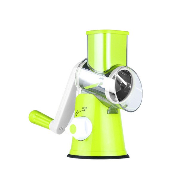 Keuken Swift Roterende Trommel Rasp Groente Kaas Cutter Slicer Shredder Grinder met 3 Uitwisselen Rvs Drums: Groen