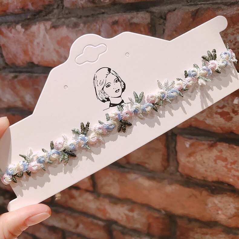 Håndlavet blonde stof choker fløjl kvinder klud halskæde vintage dame kort kæde halsbånd tilbehør sommerfugl daisy smykker