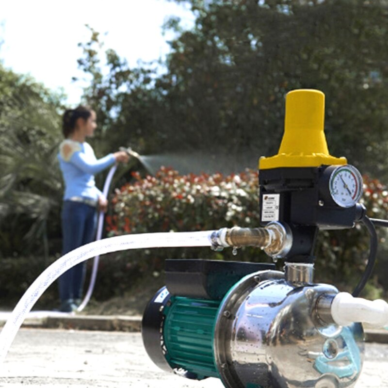 10A 220V-240VAC IP65 Waterproof Adjustable Water Pump Pressure Controller Automatic Electronic Pressure Switch with Gauge