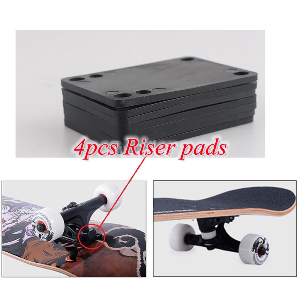 4PCS/Set 3mm Skateboard Riser Pads Shockpads Good Replacement for Longboard Skateboarding Hardware Accessory