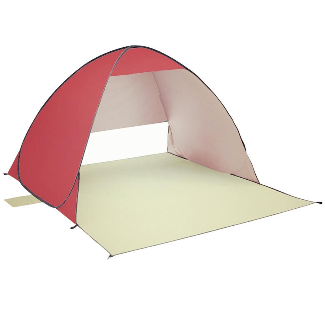 Automatic Camping Tent Summer Tent Shelter Camping Outdoor Portable UV Protection Beach Tent for Hiking Travelling Summer Supply: red