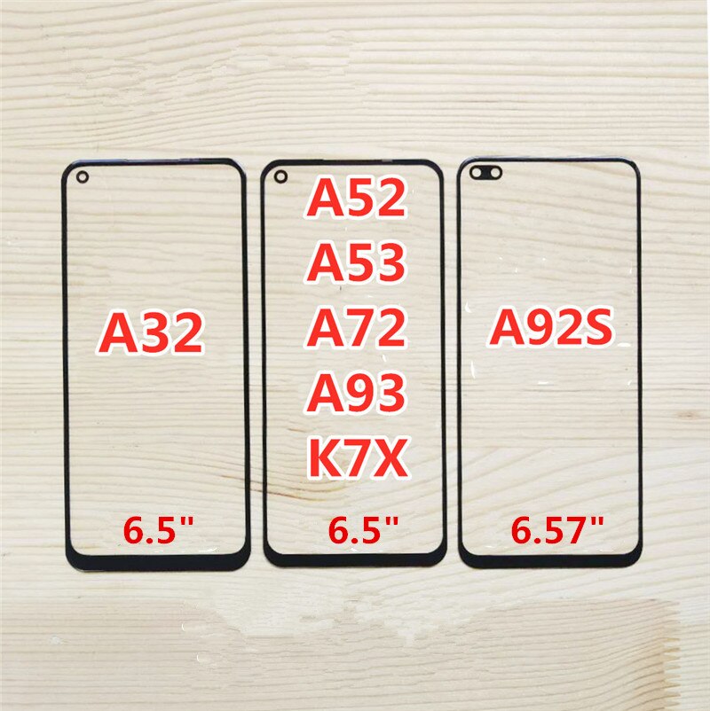 Front Screen For OPPO A31 A32 A33 A51 A51S A52 A53 A53S A54 A55 4G 5G Touch Panel LCD Display Out Glass Replace Part + OCA