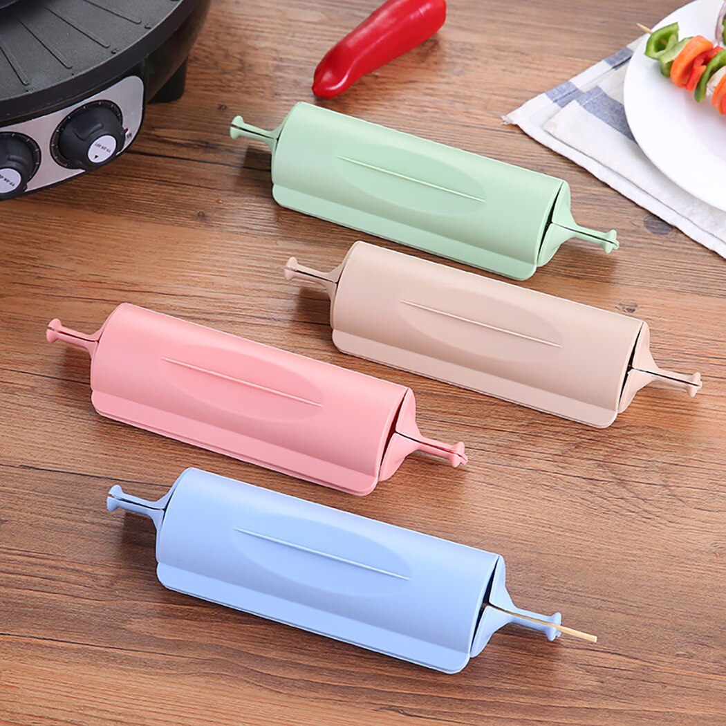4Pcs/Set Manual Meat Skewer Tool Solid Color Chicken Beef Skewers Manufacturer Practical Reusable BBQ Tools Kitchen Supplies