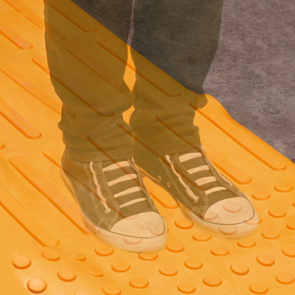 PrimeMatik - Baldosa podotáctil pavimento táctil de ciegos invidentes de 30x30cm con franjas amarillo 10-pack