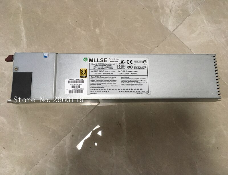 MLLSE PWS-721P-1R 720W Power Supply Unit - Tested, Used - For Computer Operation