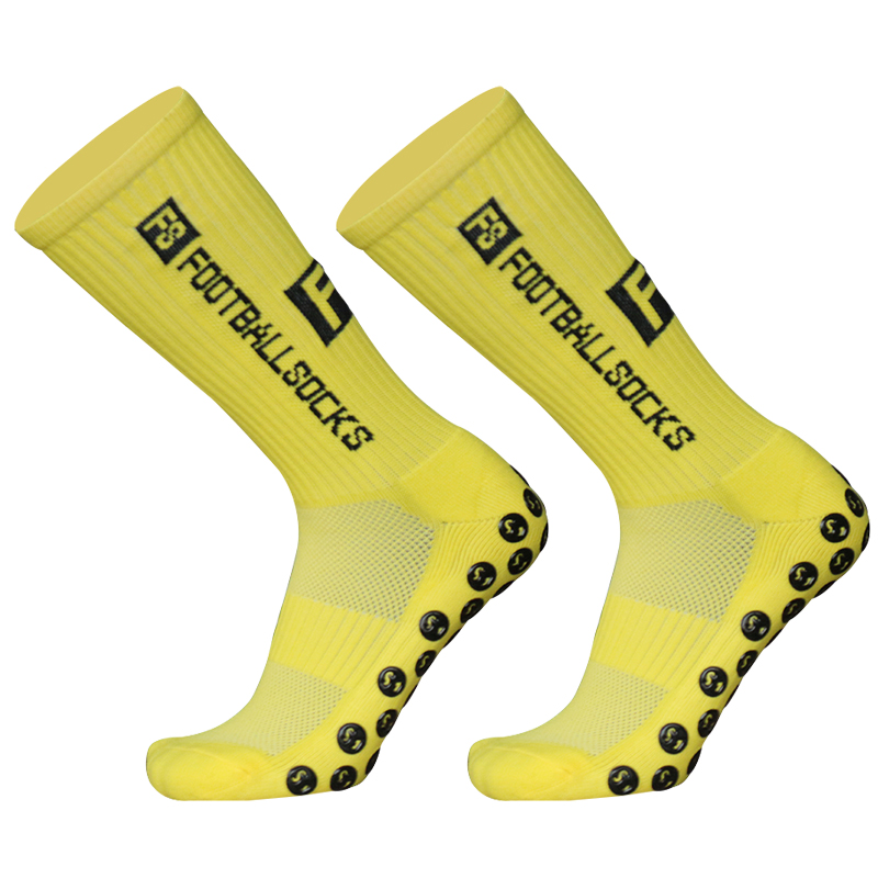 Sports Anti Slip Soccer Socks Cotton Football Men Grip Socks calcetas antideslizantes de futbol: Dark Grey