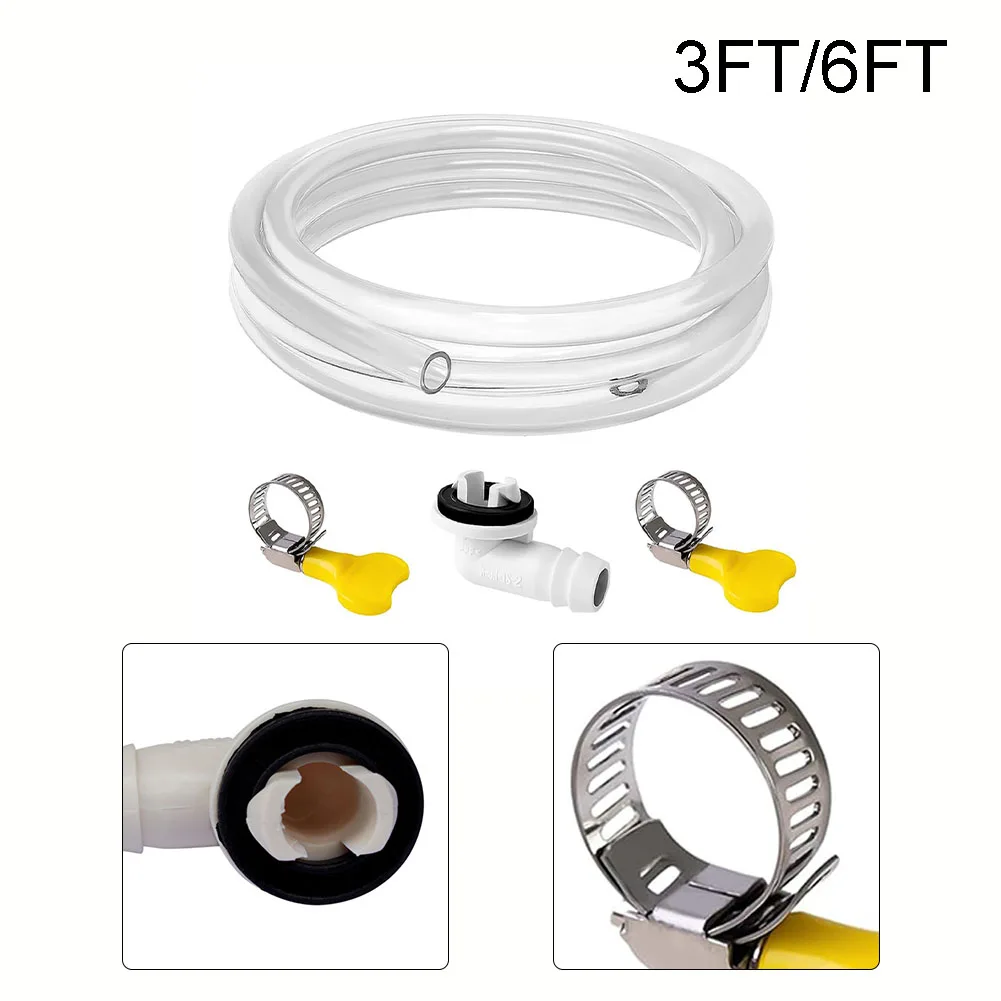 3FT 6FT Air Conditioner Drain Hose Split Casement Air Conditioner Drain Kit ABS Hose Connector Home Improvement Hoses