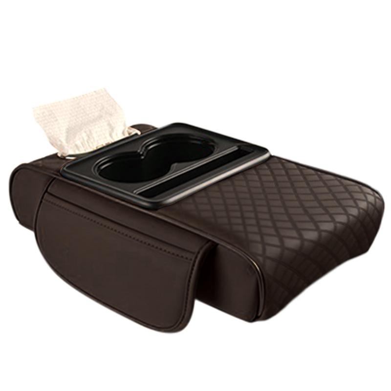 Auto Armsteun Doos Verhooging Kussen Met Bekerhouder Tissue Box Zijopbergvak Voor Auto Interieur Armsteun Cover Hoogte Pad