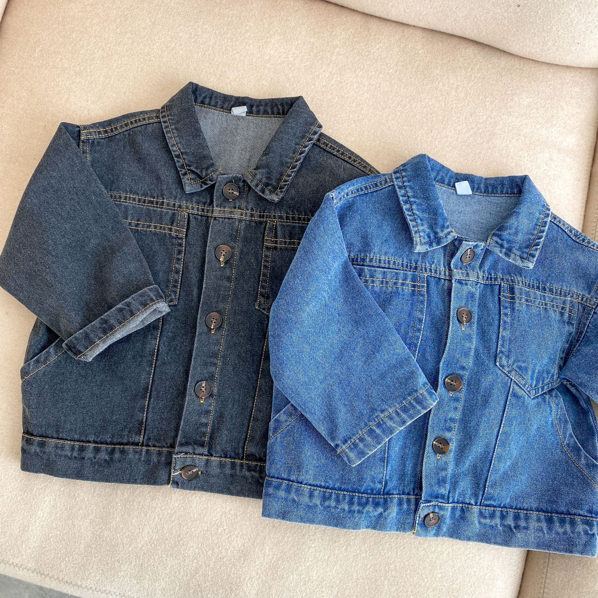 9889C giacca di jeans per bambini primavera autunno 2022 cappotto da ragazzo giacca da ragazza allentata Casual 1-7 anni abiti da cappotto per bambini