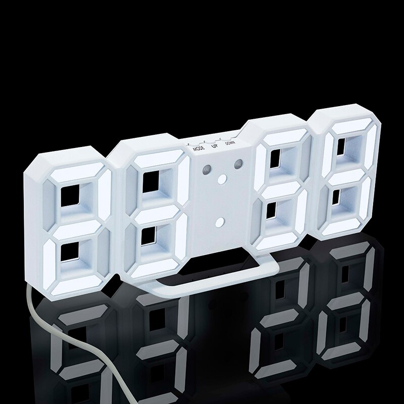 Bord 3d digital klokke alarm slumre hjemmerom dekal vekkerklokke moderne digital ledet bordklokke klokker 24 eller 12- tidtaker