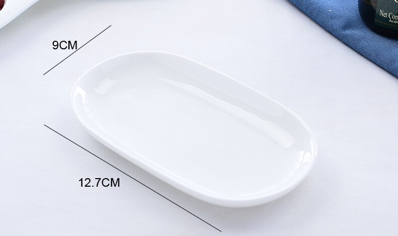 Sneeuw witte bone china kleine sushi plaat, keramische fruteira schotel, schattige kleine brief snoep gerechten, porselein botervloot dessert: A
