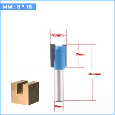 8mm Shank Straight/Dado Router Bit Set Diameter Woodworking Tools CNC Milling Cutter Endmill for Wood: 8mm X 18mm