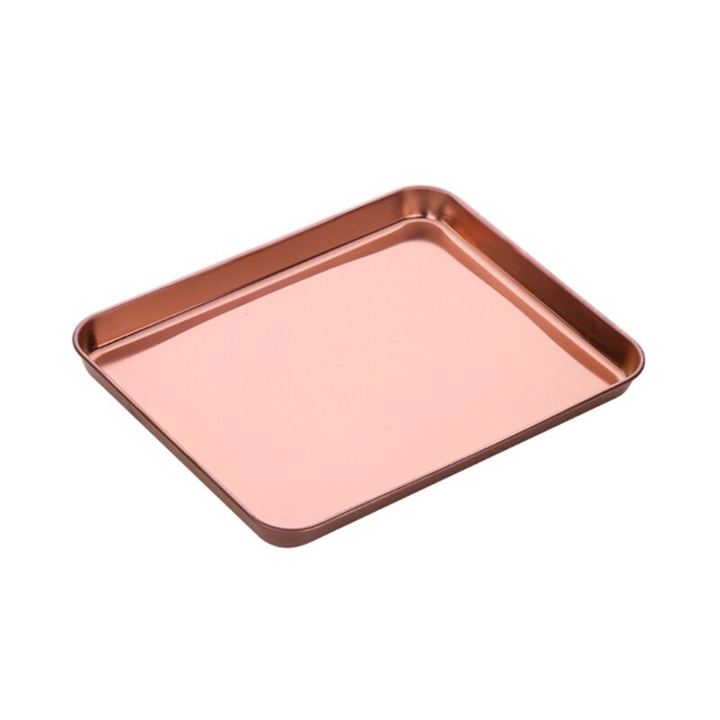 Stainless Steel Cake Baking Pastry Food Storage Tray Rectangle Fruit Plate Pan H3CF: RGD
