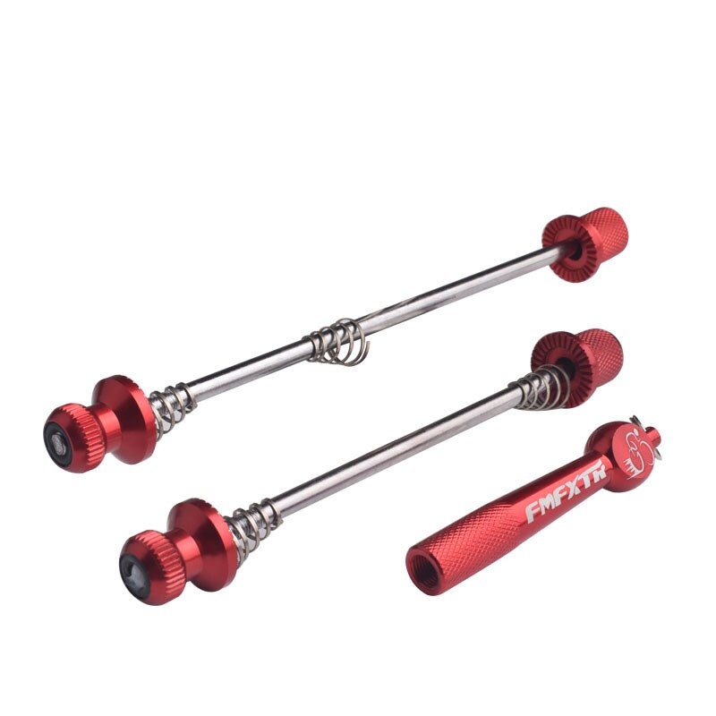 Security Bike Anti Theft Skewer Quick Release Super light Aluminum Alloy: Red