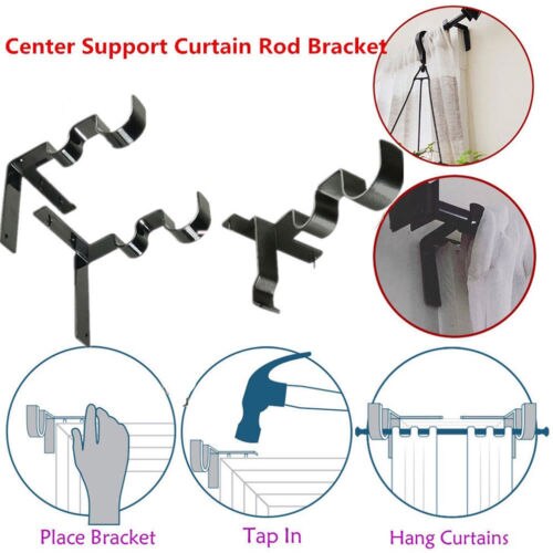 Vinduesramme tilbehør understøtter hæng gardin beslag rustfrit stål stang dobbelt forlængelig center dekoration