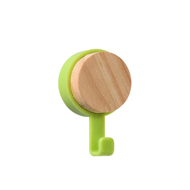 Perchas de madera para colgar en la pared, accesorios de decoración del hogar, de almacenamiento para colgar ropa perchero, llavero: green - 1 Hooks