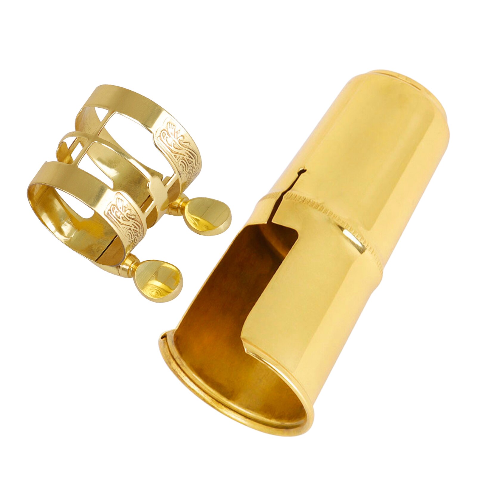 Solid Brass Alto Saxophone Mouthpiece Cap Cover Ligature Kit