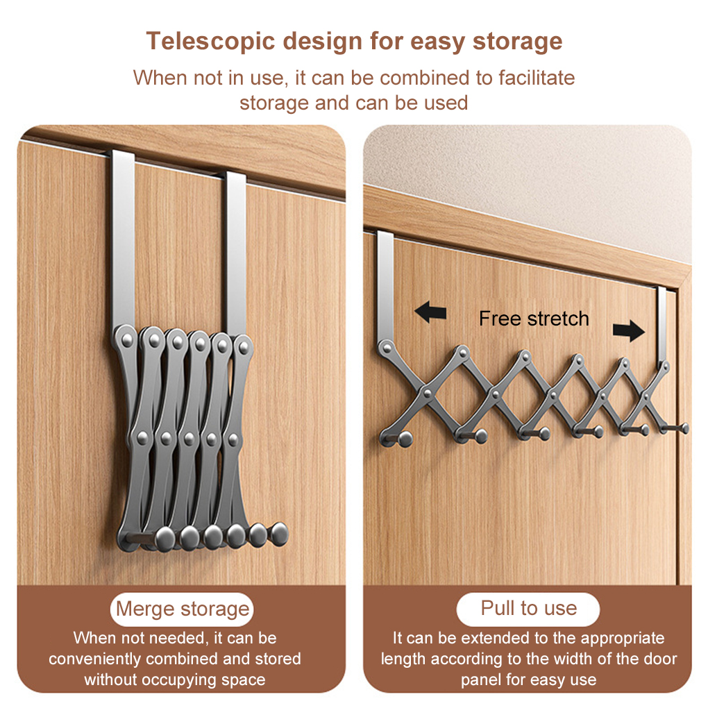 Hooks Over The Door 4/6Hooks Clothes Coat Hat Towel Hanger Home Bathroom Organizer Rack Kitchen Accessories Holder